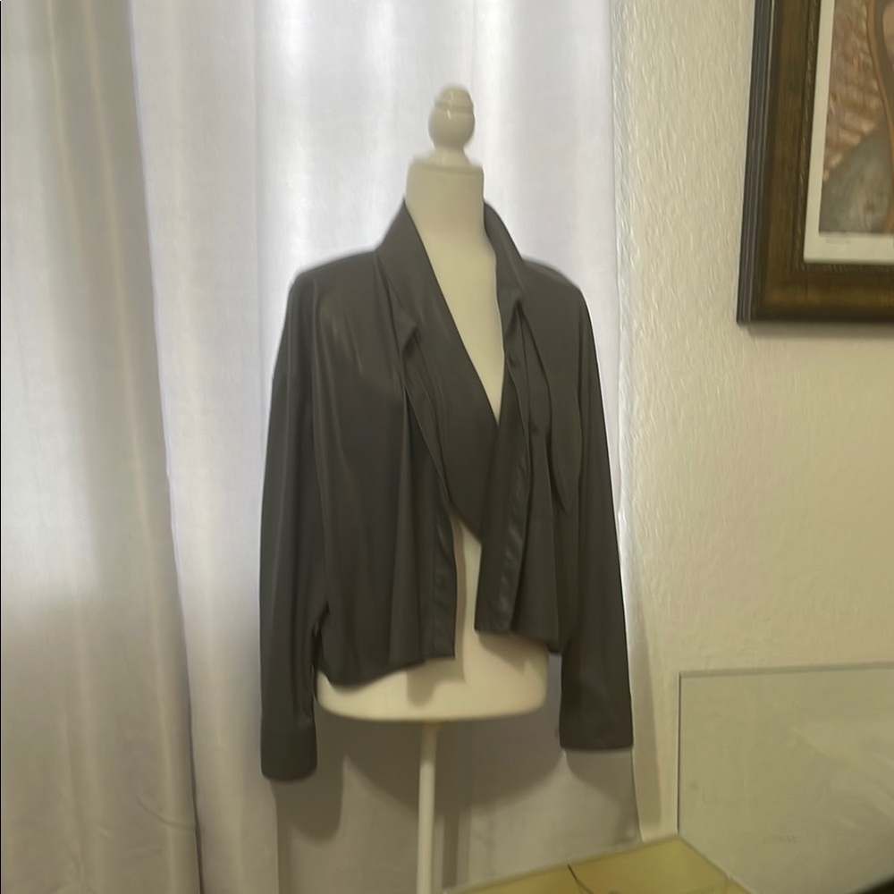 Zara Charcoal Leather Jacket